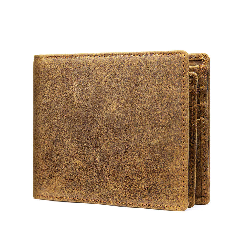 Elegant Men's RFID-Blocking Leather Bifold Wallet