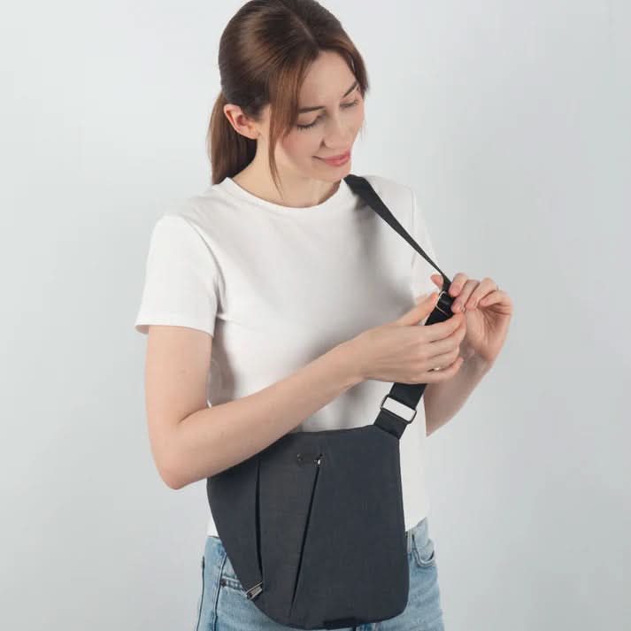Black Waterproof Crossbody Bag for Women with RFID Protection