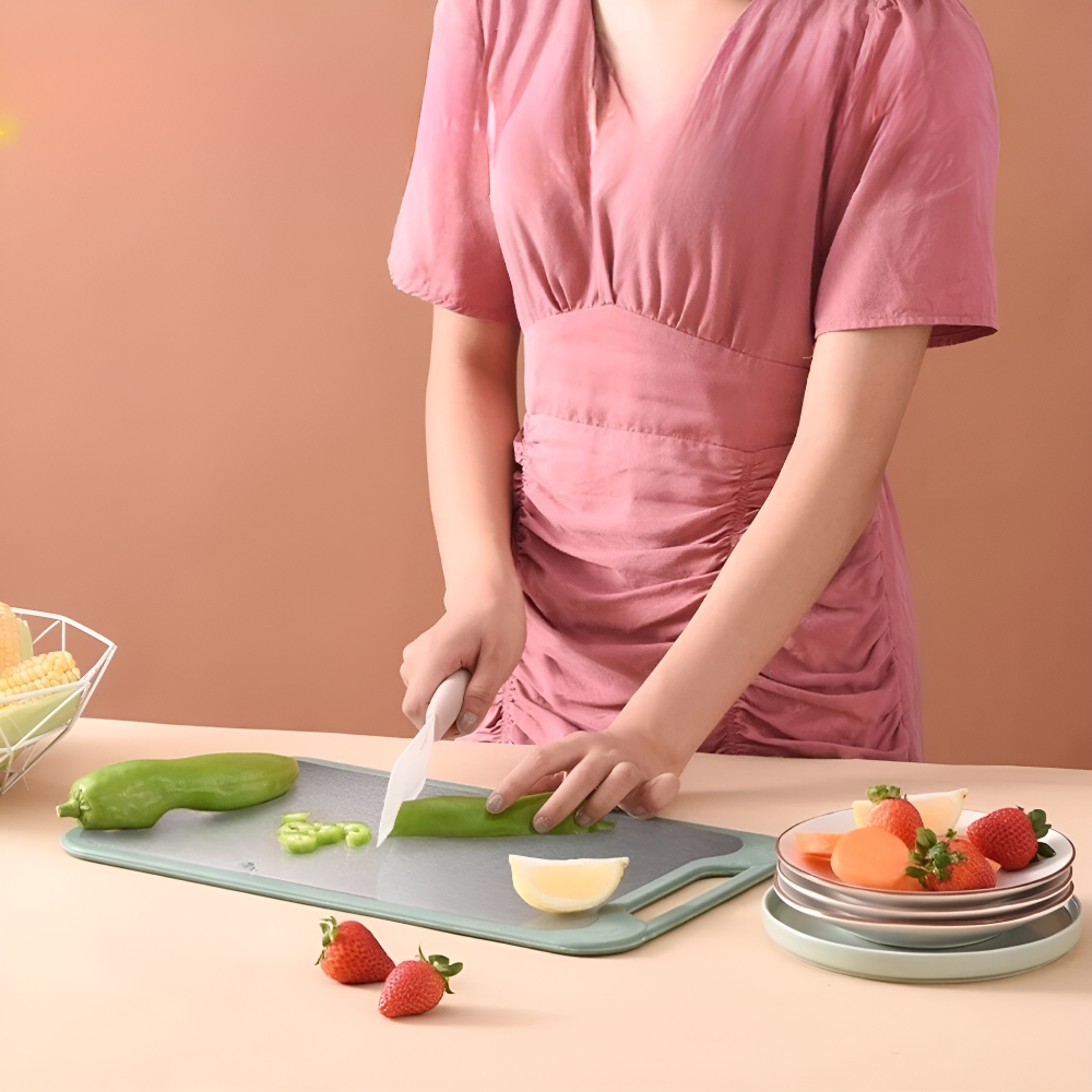Versatile Stainless Steel Cutting Board with Built-In Garlic Crusher