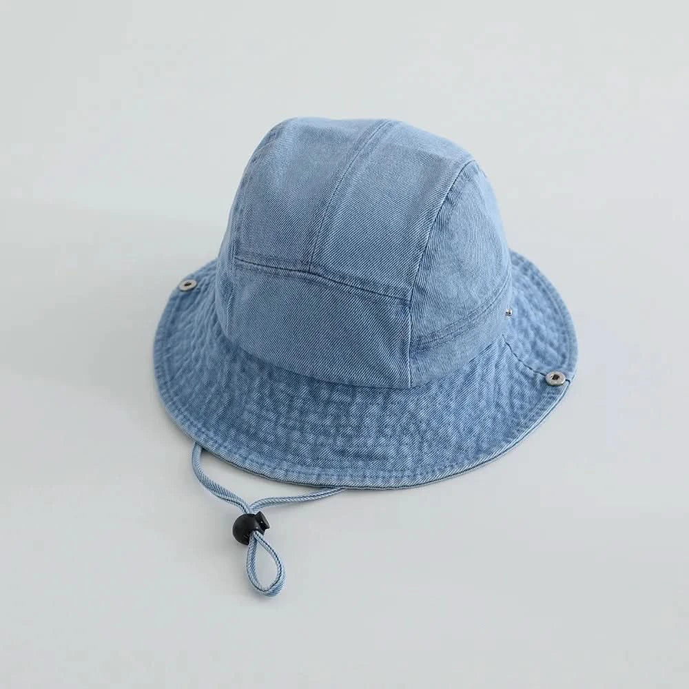 Washed Denim Bucket Hat for Kids – Comfortable Sun Protection