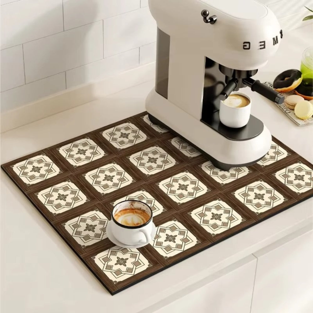 Chic Retro Coffee Mat - Quick-Dry for Everyday Use