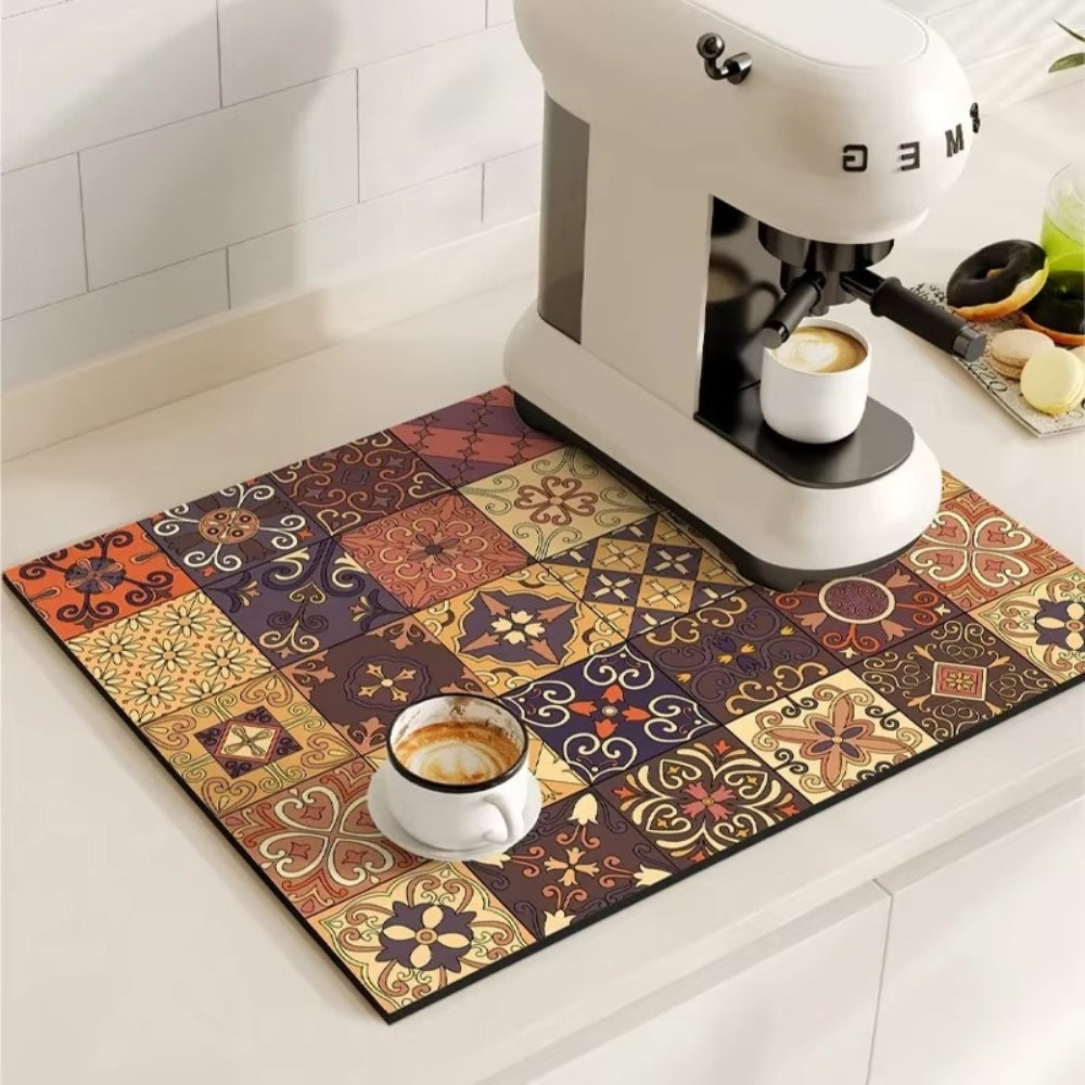 Chic Retro Coffee Mat - Quick-Dry for Everyday Use