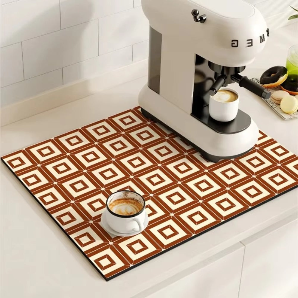 Chic Retro Coffee Mat - Quick-Dry for Everyday Use