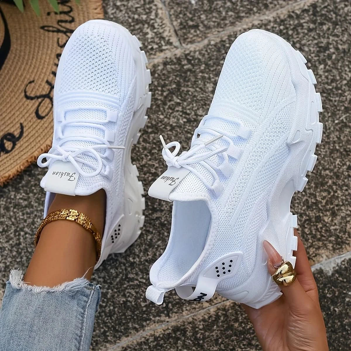 Lightweight Knit Shoes for Women with Non-Slip Grip