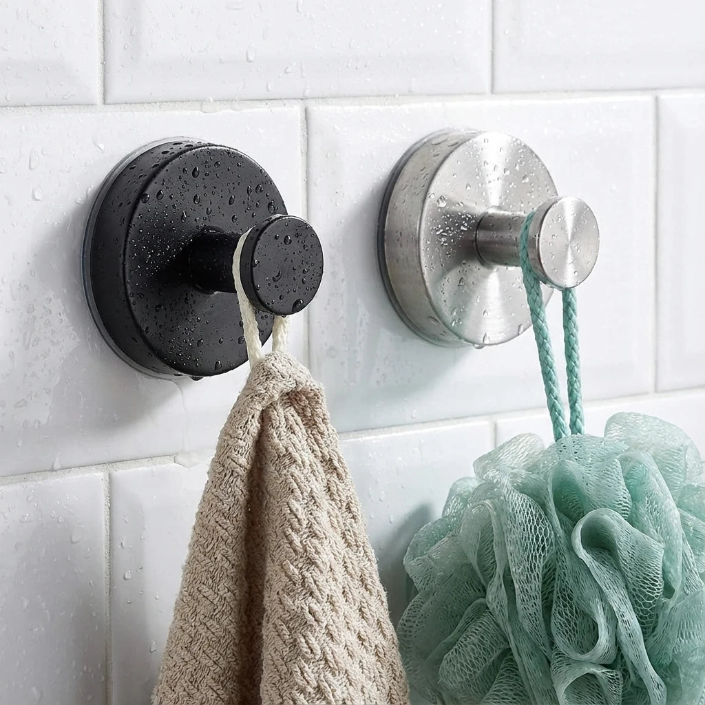 Versatile Stainless Steel Suction Hooks - 4 Pack, No Tools Needed