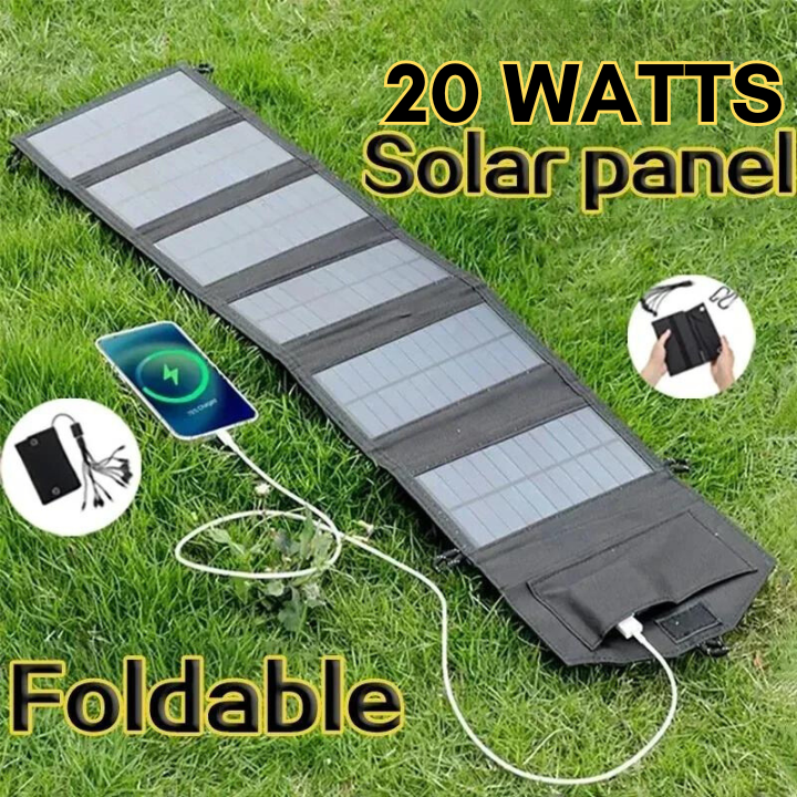 20W Foldable Solar Power Bank Charger for Mobile Devices