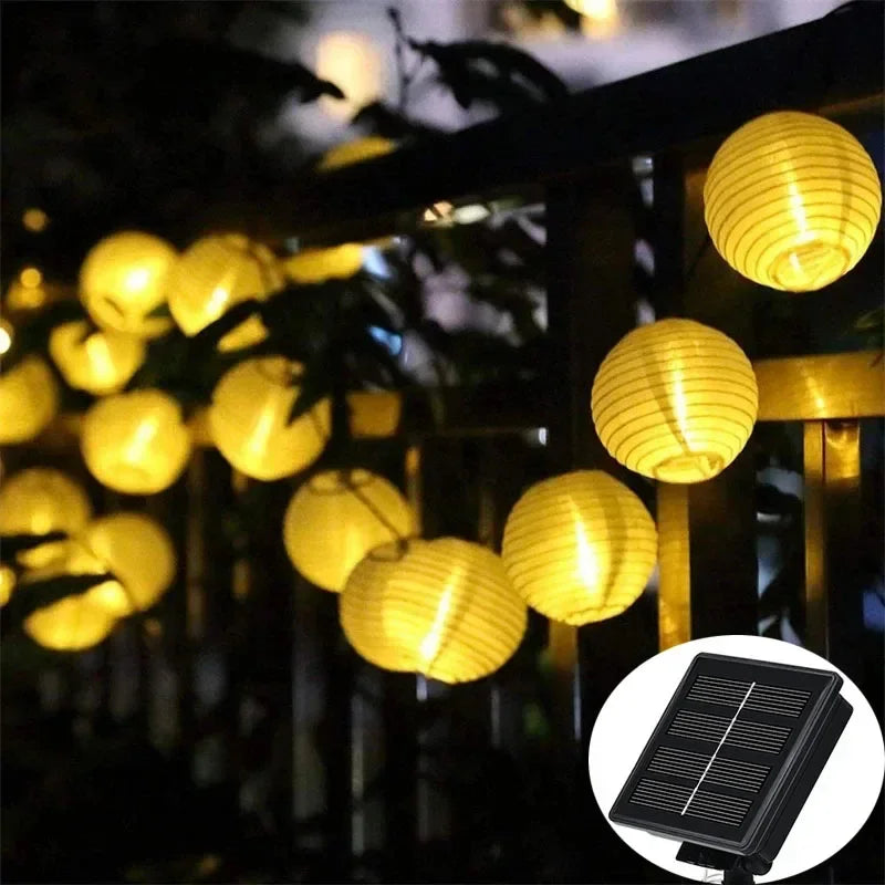 EcoGlow Solar Lantern String Lights for Outdoor Elegance