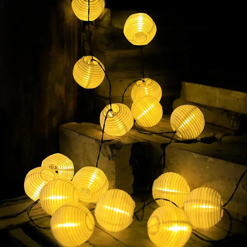 EcoGlow Solar Lantern String Lights for Outdoor Elegance