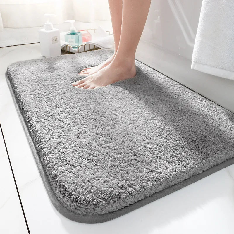 Plush Quick-Dry Bath Mat with Non-Slip Safety