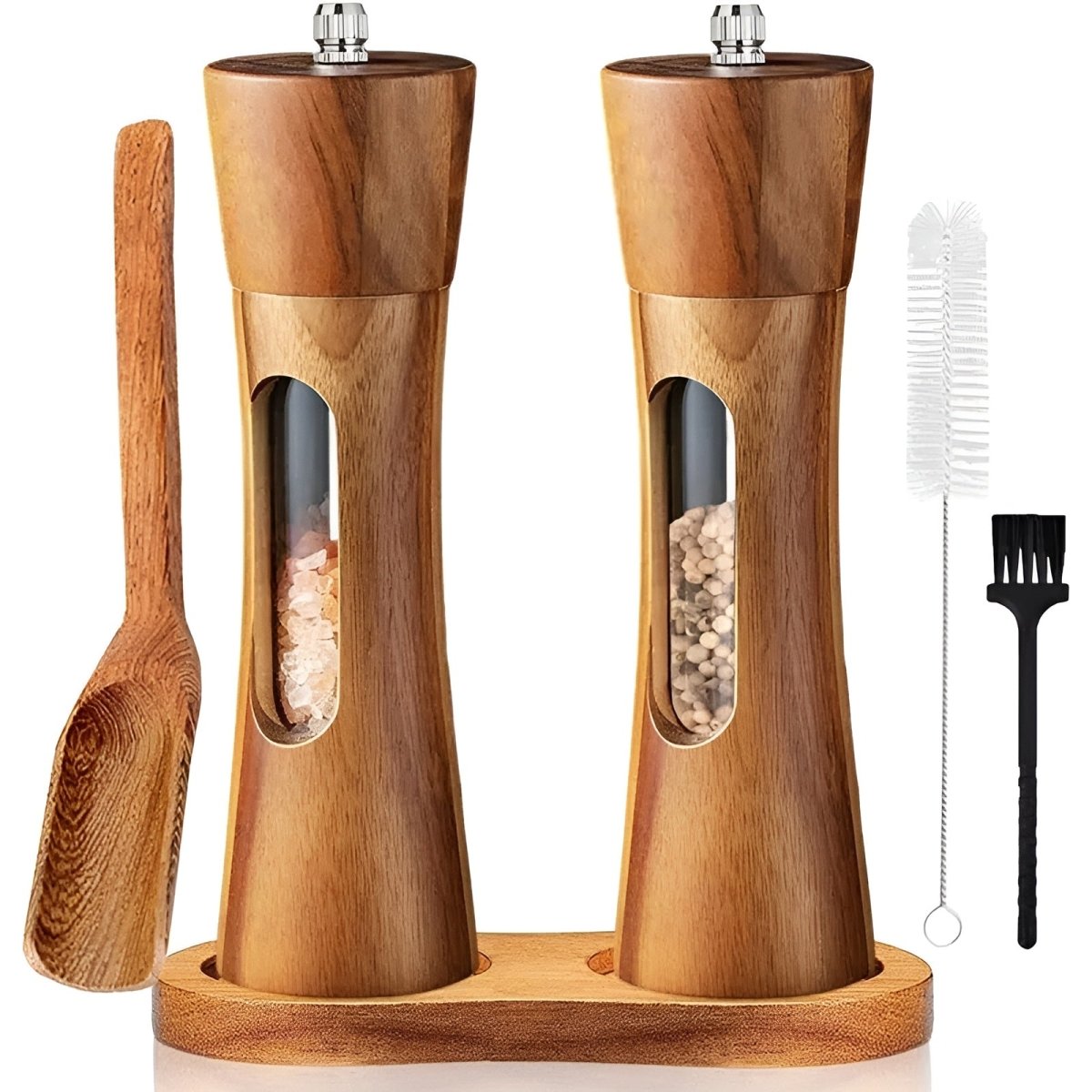 TimberCraft Precision Salt and Pepper Mills for Gourmet Flavor