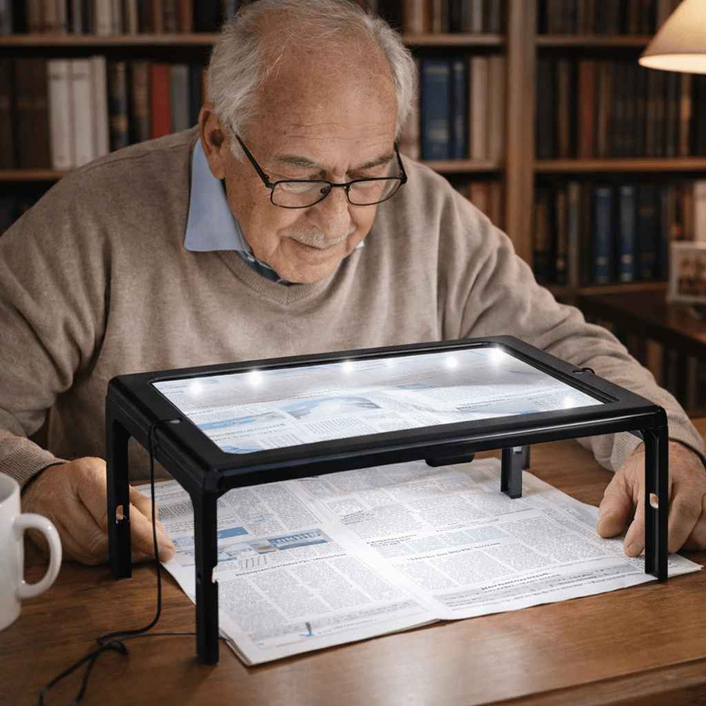 VisionEase - 3x Foldable Table Magnifier with LED Light