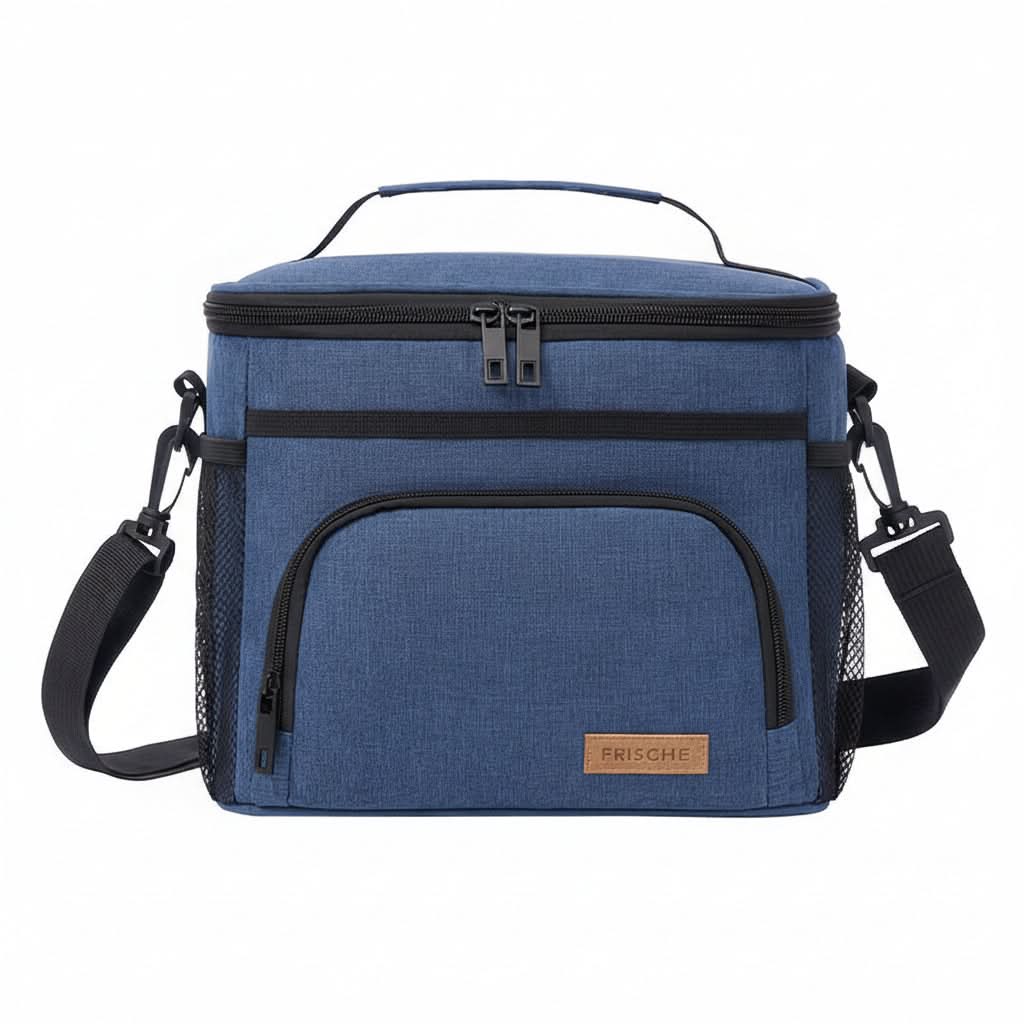 Large Insulated Lunch Bag with Adjustable Strap and Zipper Fastening