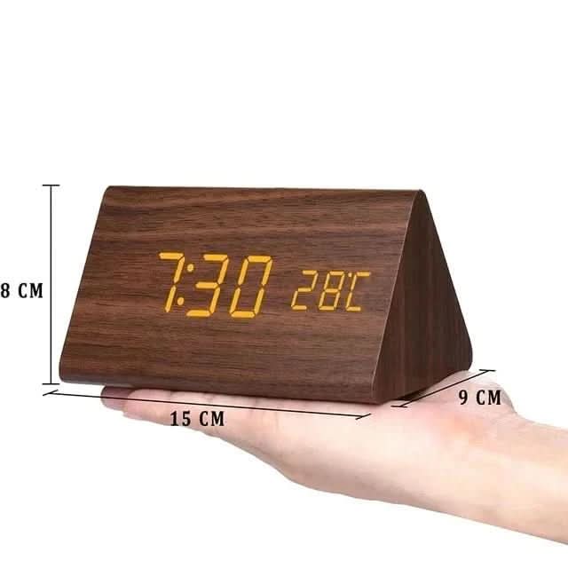 Modern Wooden LED Alarm Clock – Chic Design for Contemporary Rooms