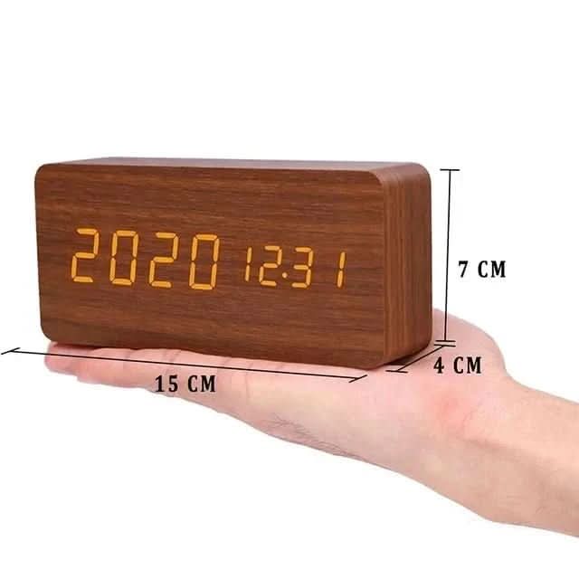Modern Wooden LED Alarm Clock – Chic Design for Contemporary Spaces