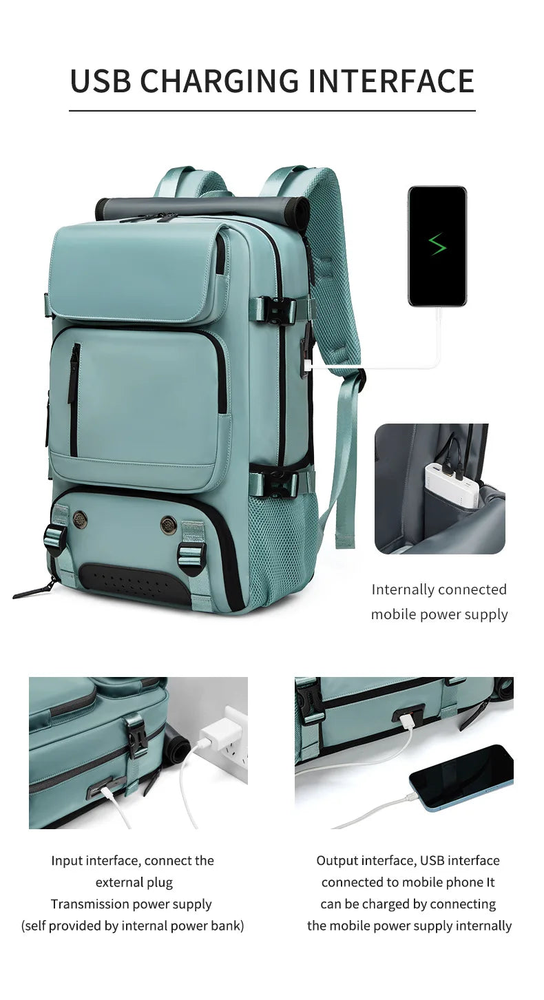 AquaGuard Travel Backpack with USB Charging & Shoe Storage