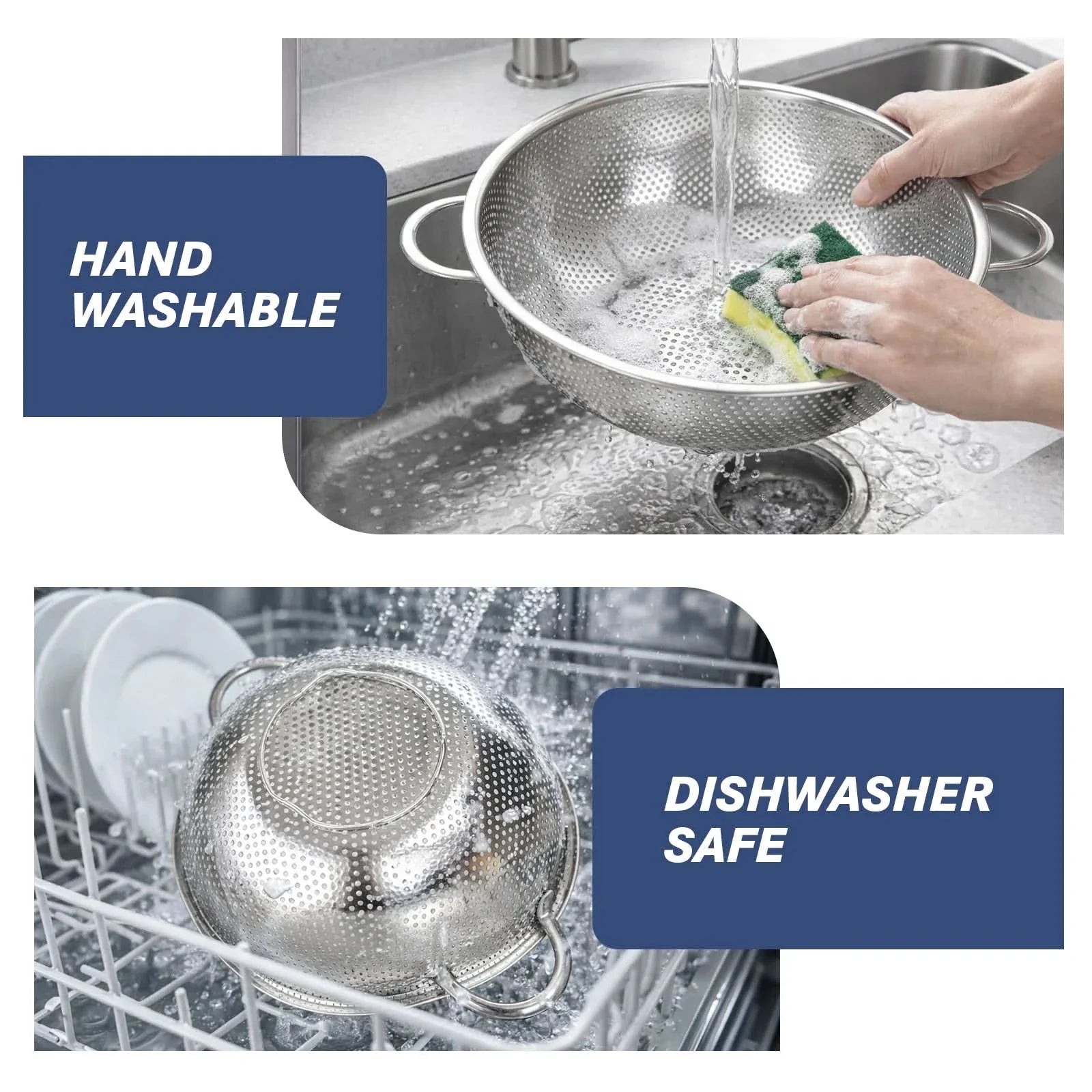 Stainless Steel Colander Set for Kitchen Use