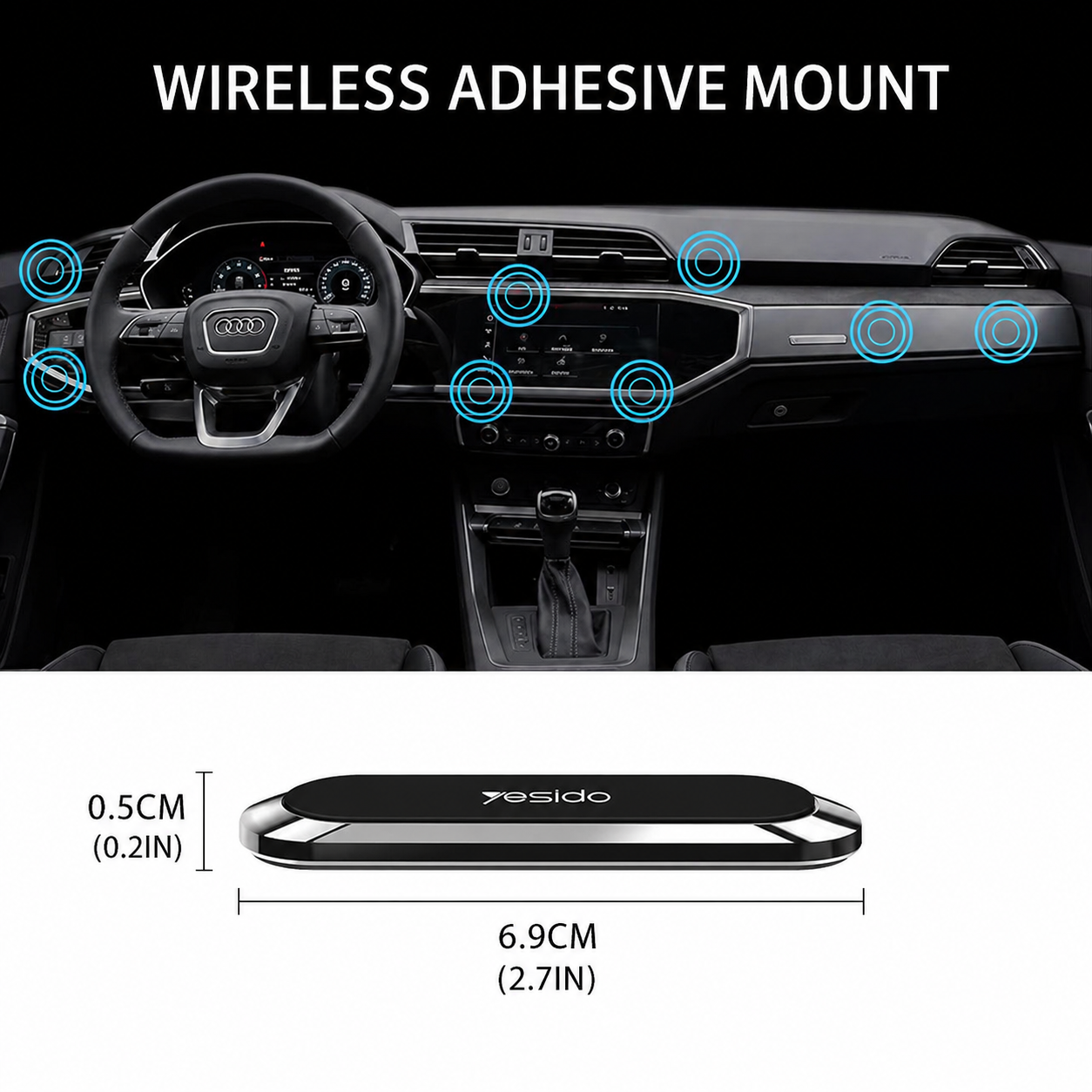 Phone Mount | 6 N50 Magnets & 360° Rotation | Zinc Alloy with Nano Coating