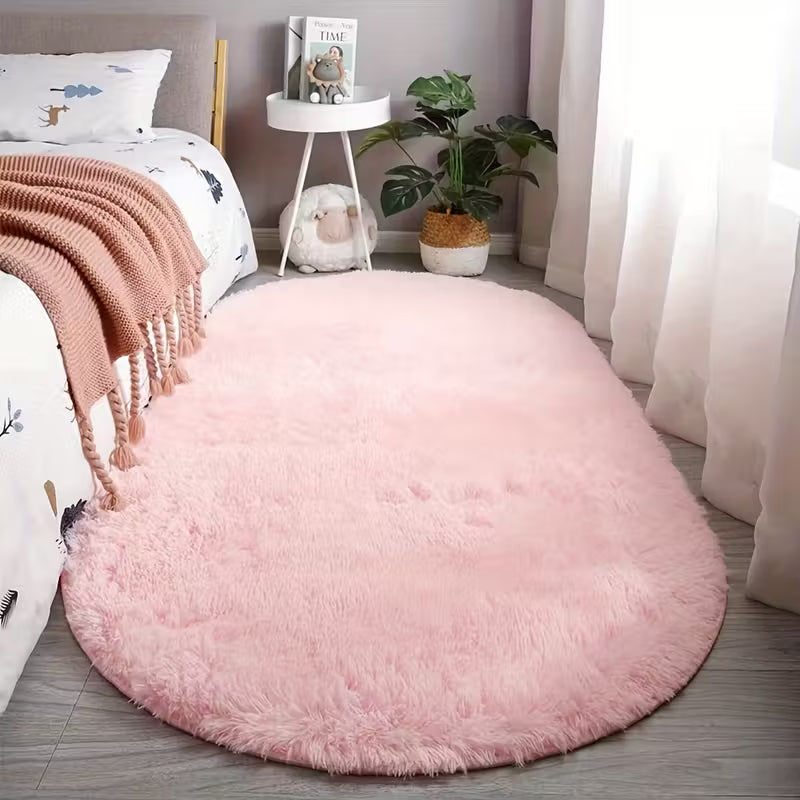 Oval High-Pile Area Rug | Soft Feel, Easy Care