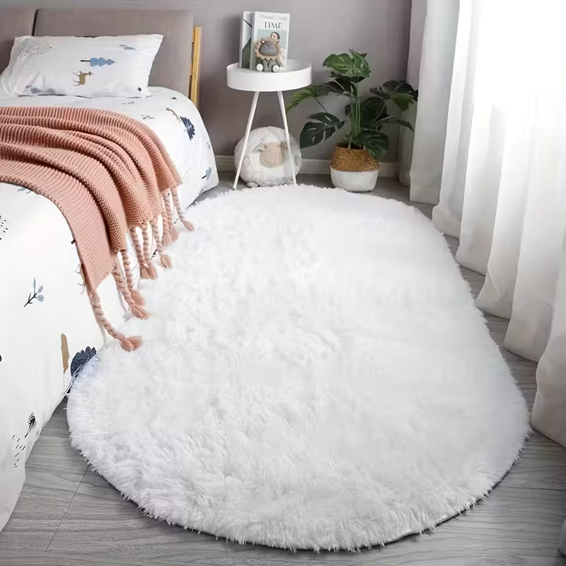 Oval High-Pile Area Rug | Soft Feel, Easy Care