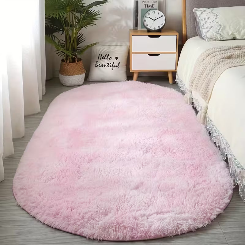 Oval High-Pile Area Rug | Soft Feel, Easy Care