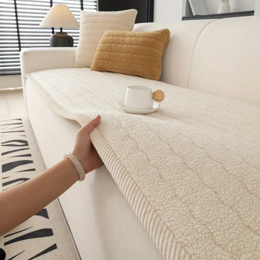 Luxurious Microfiber Sofa Protector - Soft Non-Slip Cover for Pets