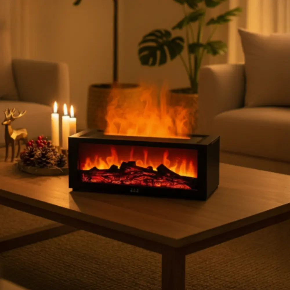 Compact Tabletop Fireplace with Remote Control