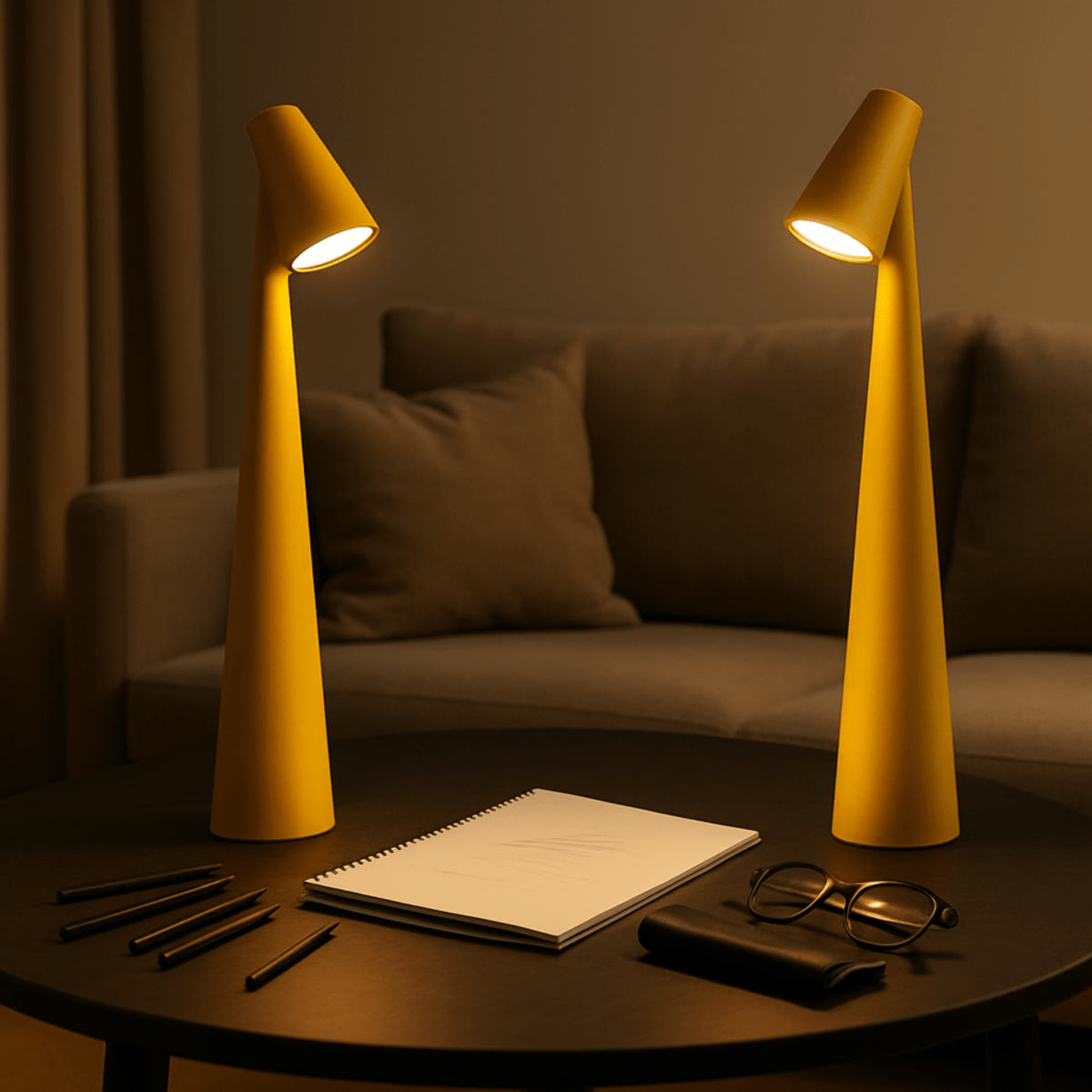 Wireless Dimmable LED Table Lamp | Metal Body | Rechargeable Battery 20h Runtime
