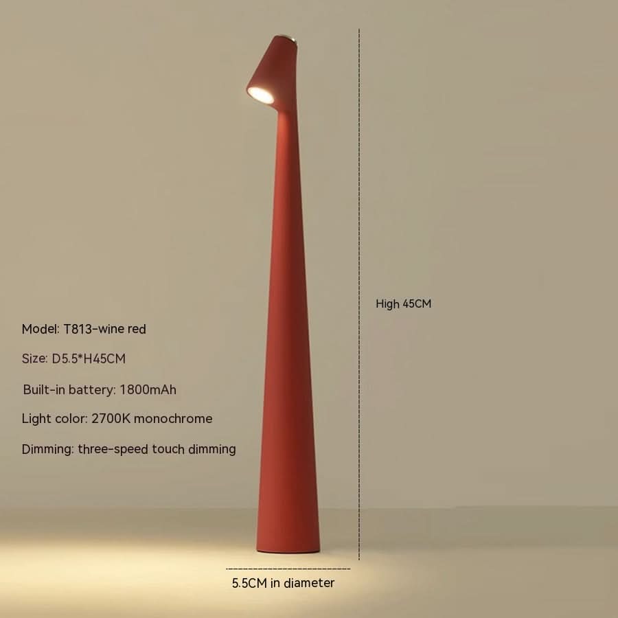 Wireless Dimmable LED Table Lamp | Metal Body | Rechargeable Battery 20h Runtime