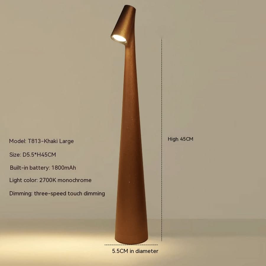 Wireless Dimmable LED Table Lamp | Metal Body | Rechargeable Battery 20h Runtime