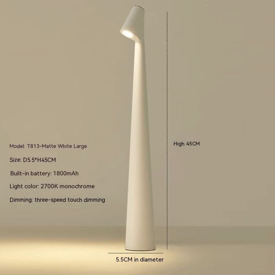 Wireless Dimmable LED Table Lamp | Metal Body | Rechargeable Battery 20h Runtime