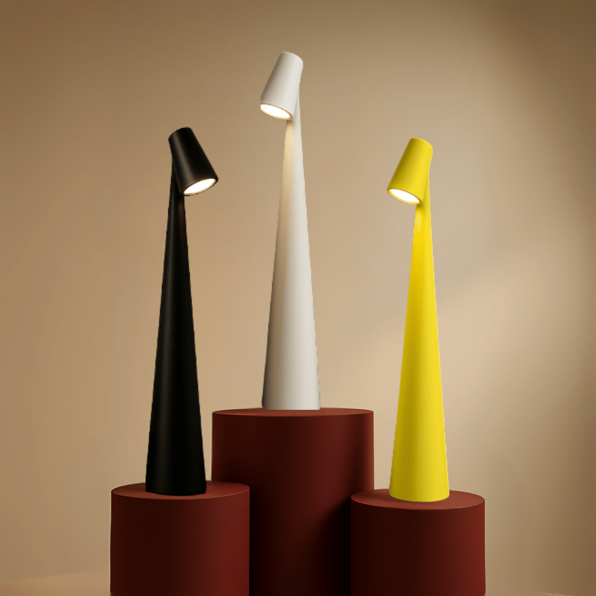 Wireless Dimmable LED Table Lamp | Metal Body | Rechargeable Battery 20h Runtime