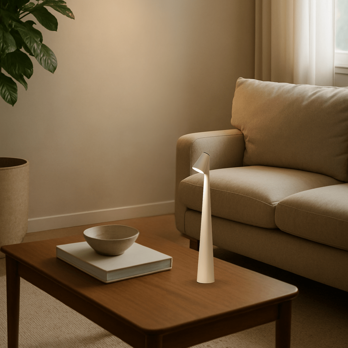 Wireless Dimmable LED Table Lamp | Metal Body | Rechargeable Battery 20h Runtime