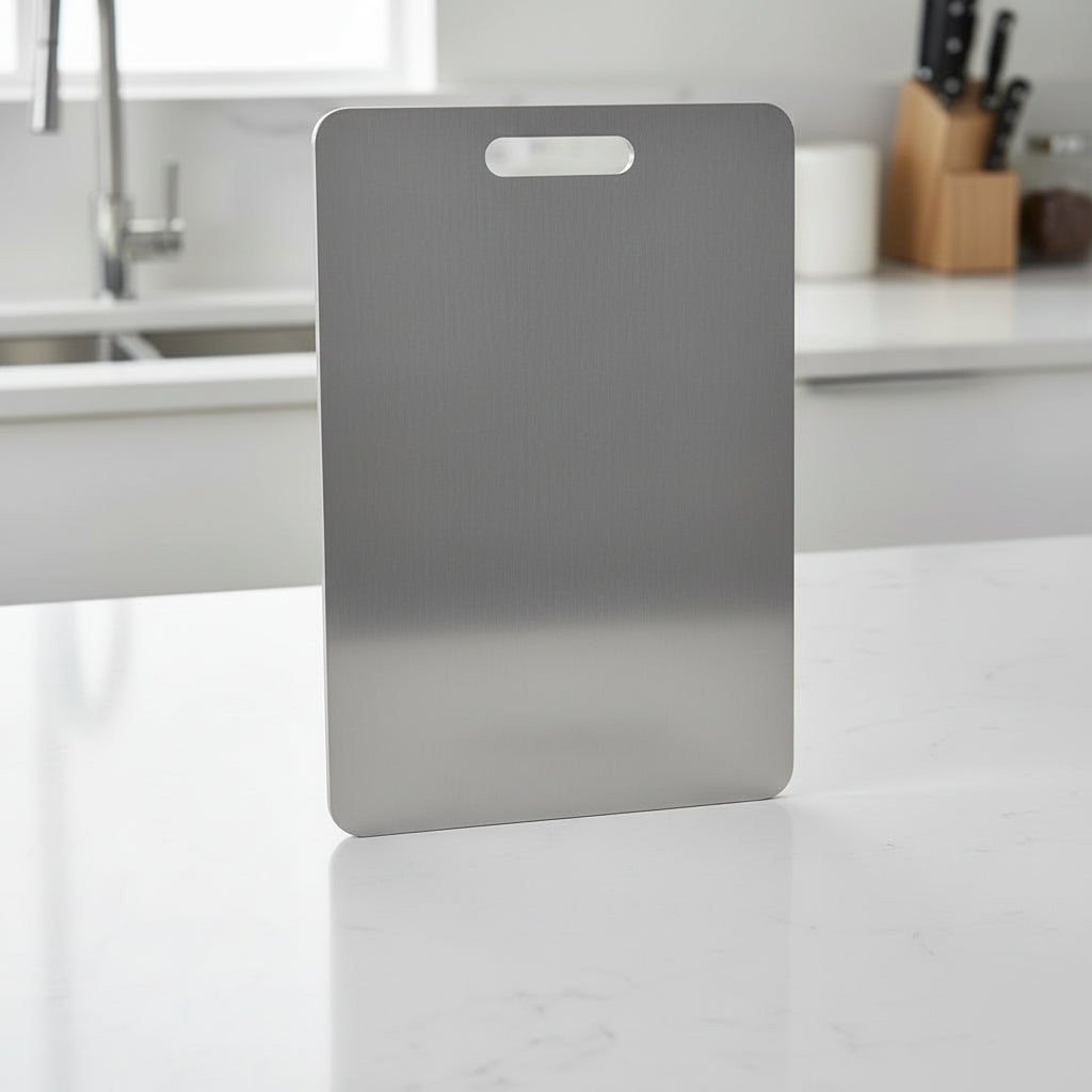 ChefPro - Heavy-Duty Stainless Steel Cutting Board for a Safer Kitchen