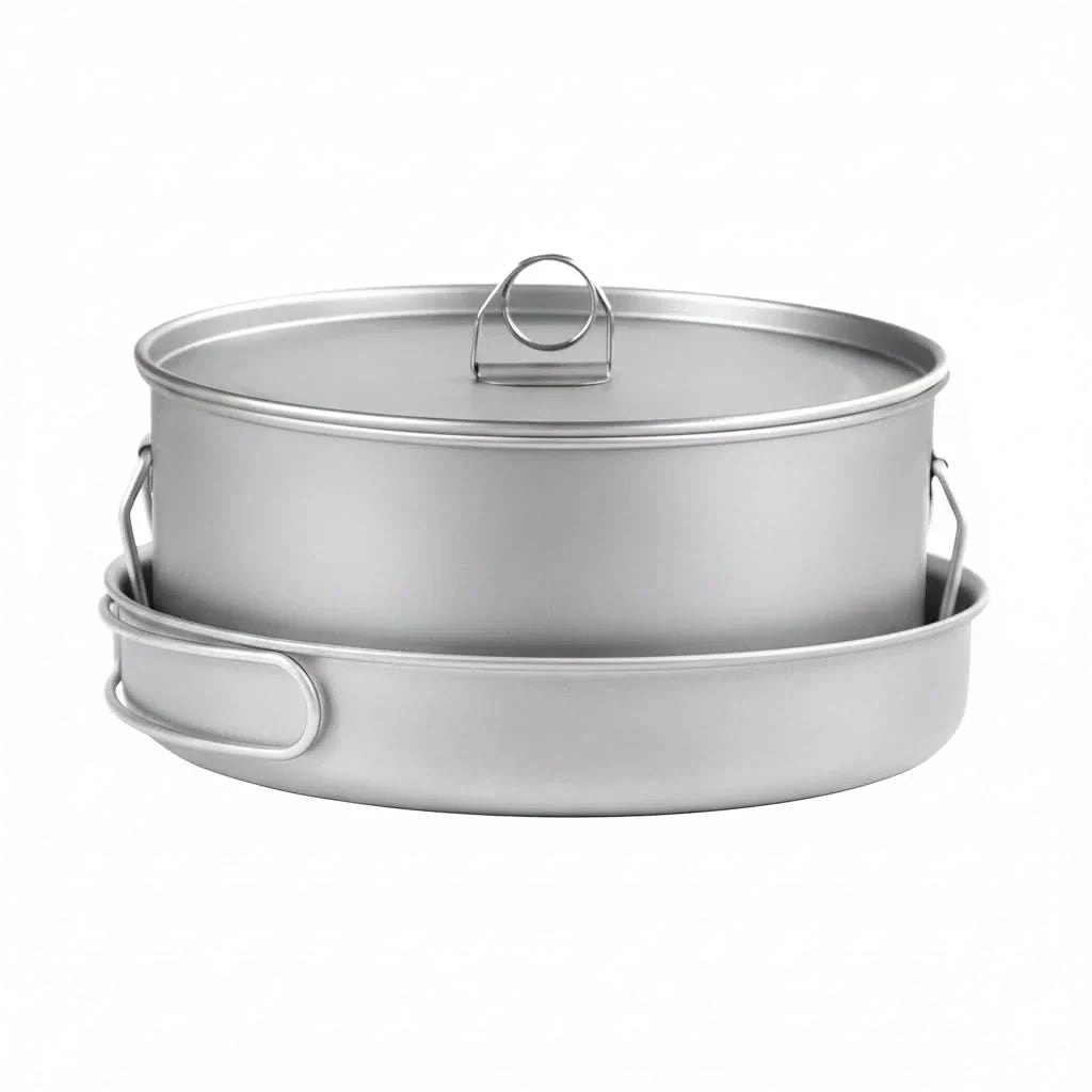 Outdoor Cooking Set with Folding Handle for Adventure Travel