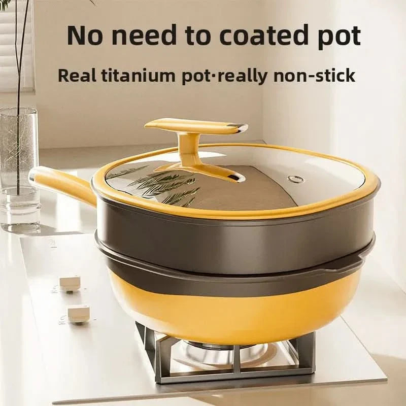 Dual-Color Nonstick Skillet for Daily Cooking Needs