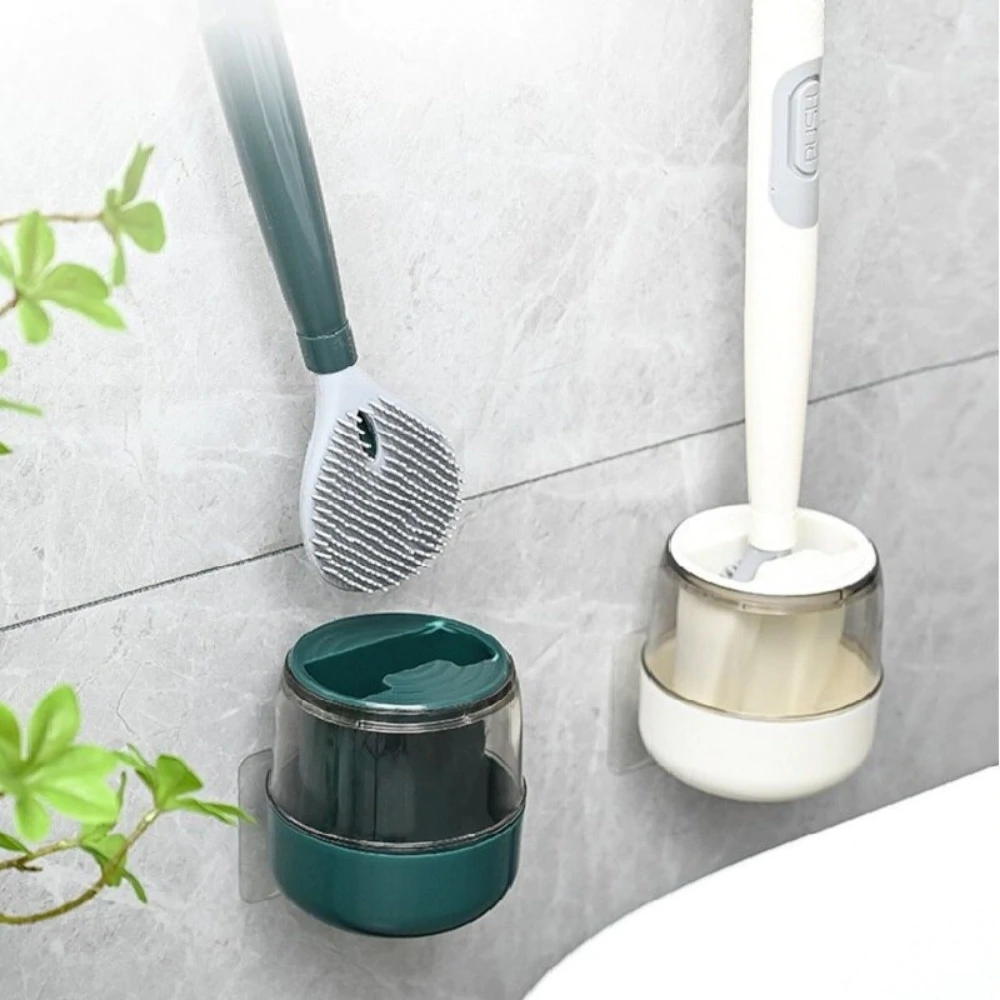 Effortless Toilet Brush Set with Smart Drainage Holder