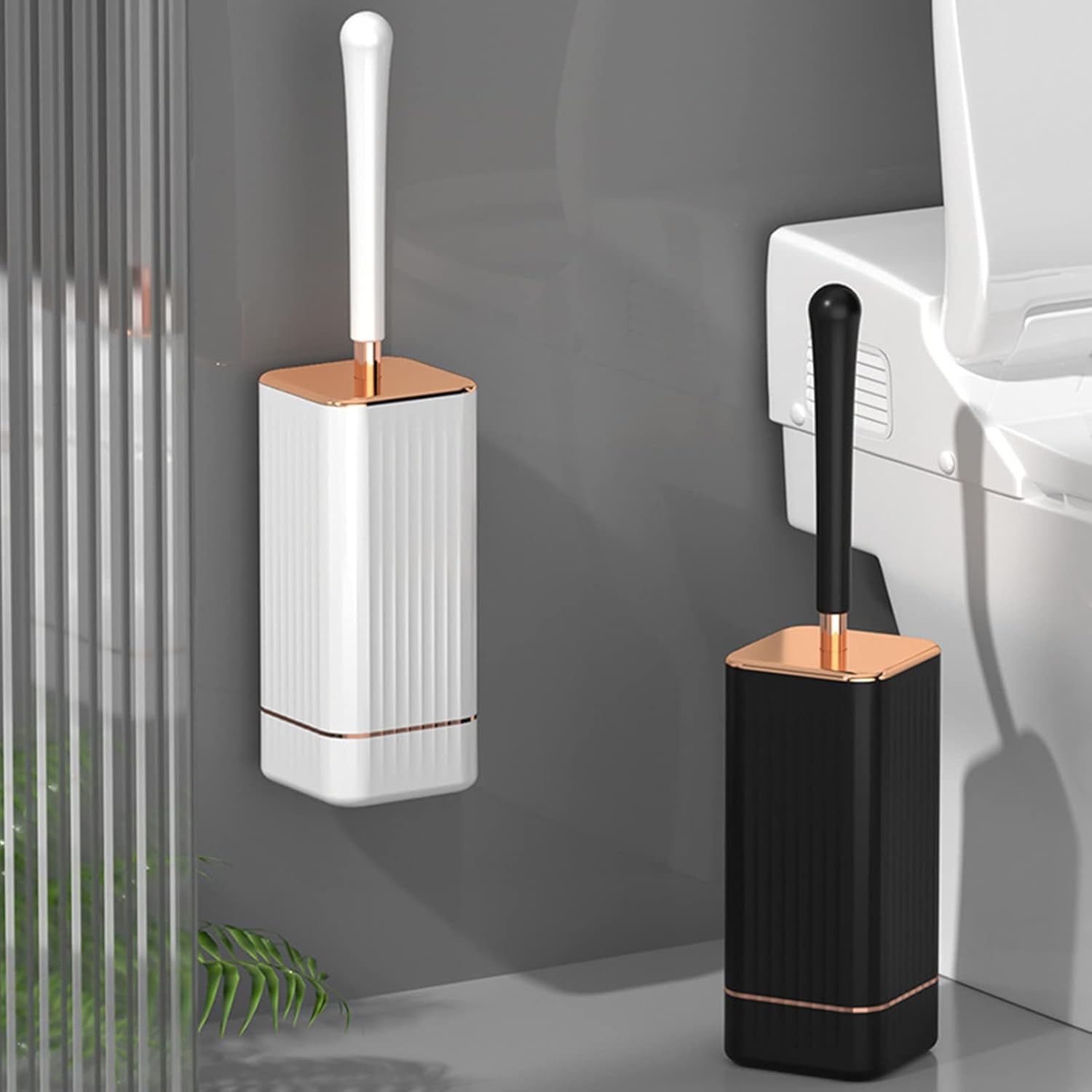 Innovative Silicone Toilet Brush Set with Flexible Bristles
