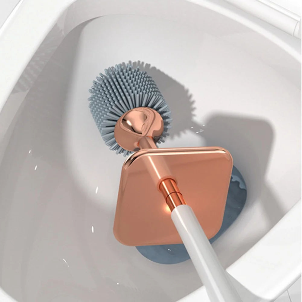 Innovative Silicone Toilet Brush Set with Flexible Bristles