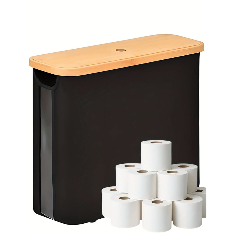 Space-Saving Toilet Paper Organizer with Waterproof Lid