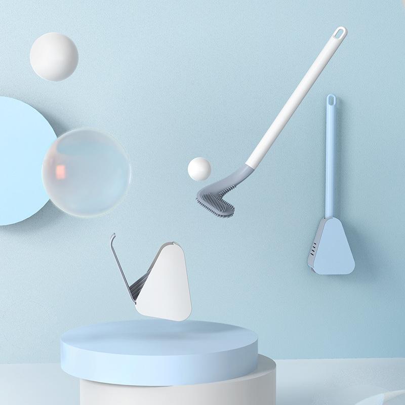 Toilet Brush with Triangular Head | Scratch-Free TPR Cleaning