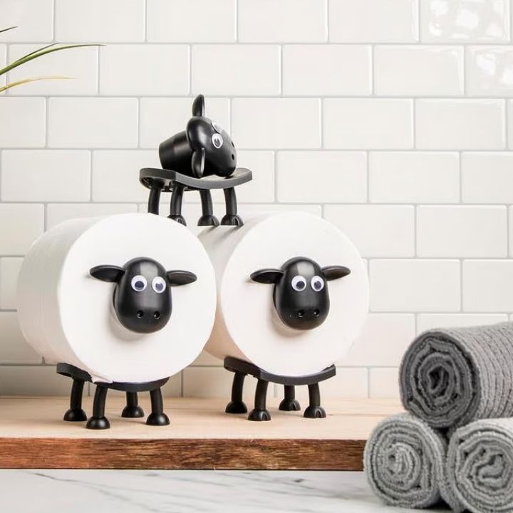 Freestanding Toilet Paper Holder in Sheep Design – Bathroom Decor