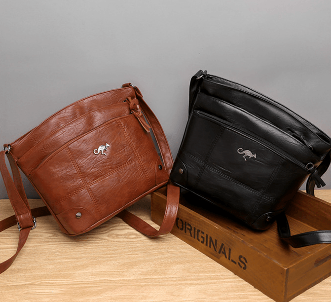 Classic Heritage Leather Crossbody Bag with Smart Organization