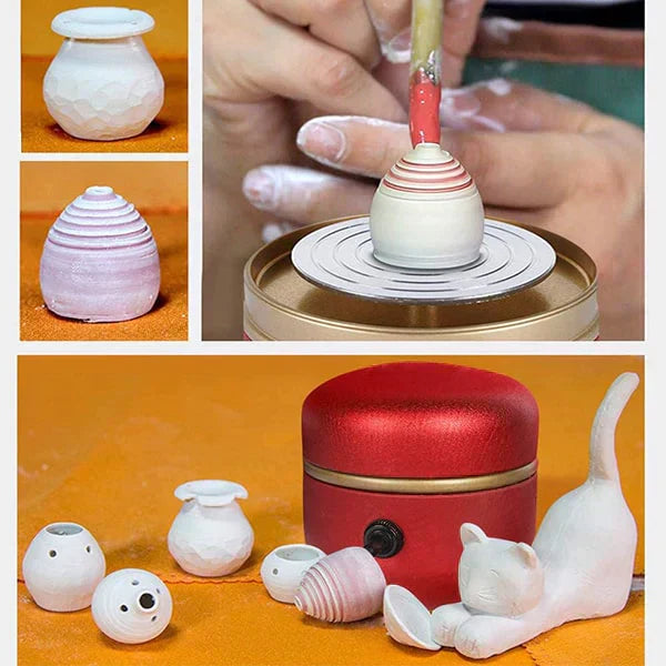 Electric Mini Pottery Wheel with Quiet Forward and Reverse Operation