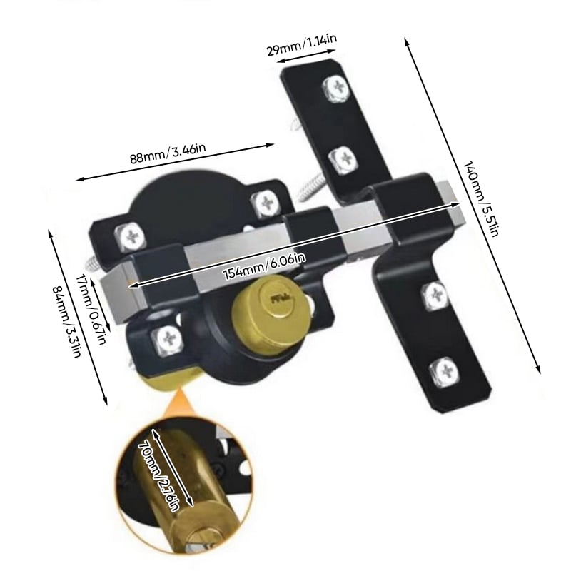 Gate Lock with Key | Rust-Resistant | Spring Bolt