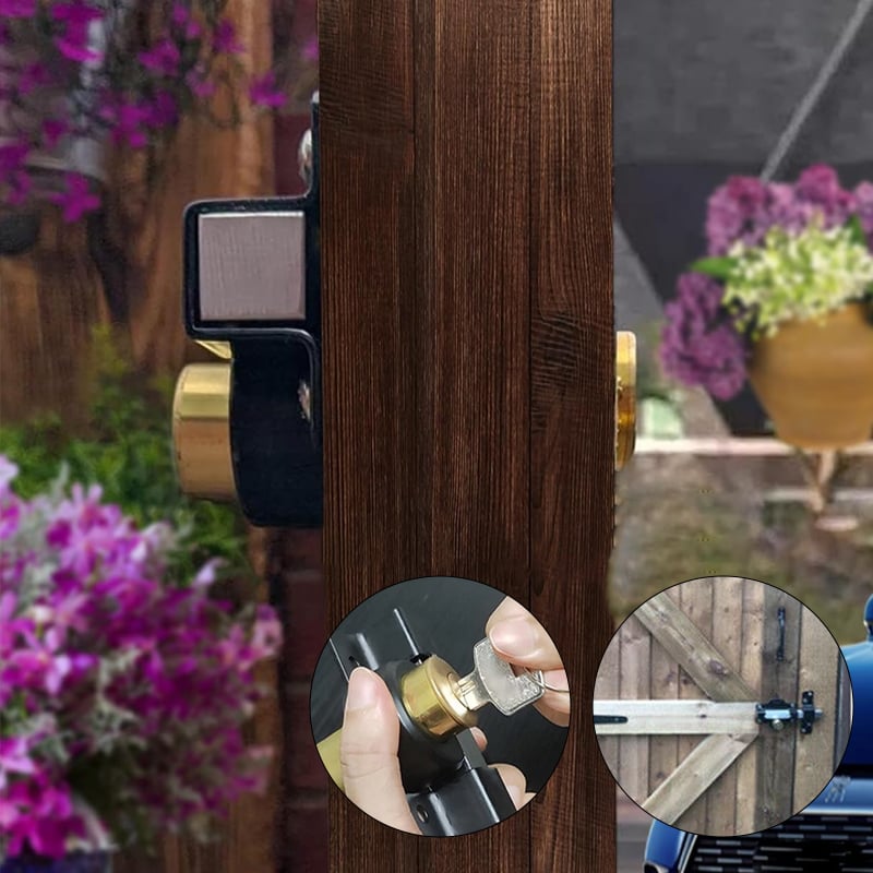 Gate Lock with Key | Rust-Resistant | Spring Bolt