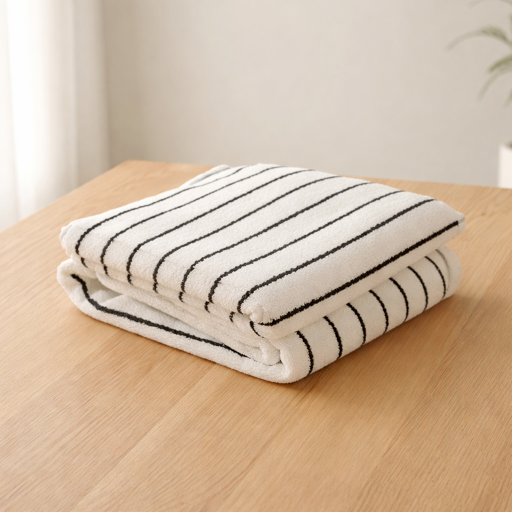 Quick-Dry Cotton Hand Towels with Stylish Stripes