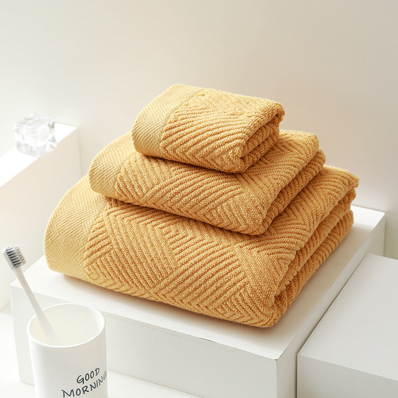 Luxurious 3-Piece Cotton Towel Ensemble for Everyday Comfort