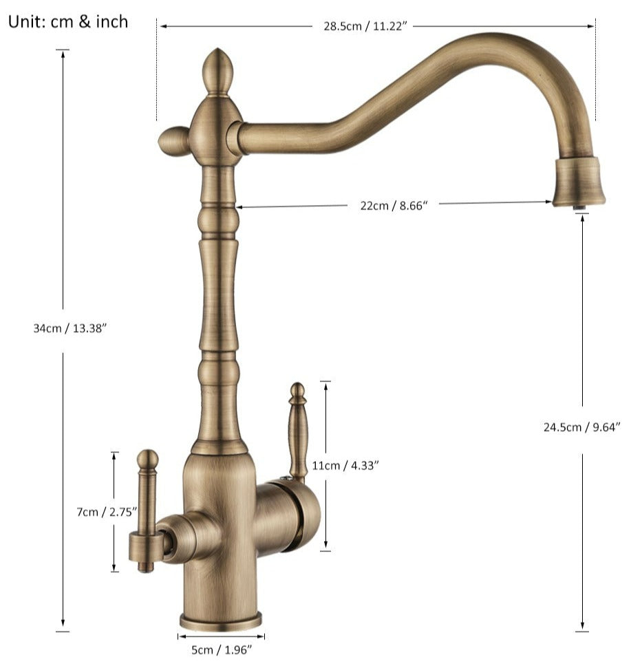 Elegant Kitchen Faucet with 360-Degree Rotating Spout and Sturdy Brass Build