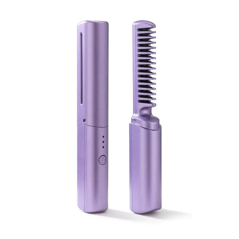 2-in-1 Hair Brush and Straightener – Travel-Friendly Styling Tool