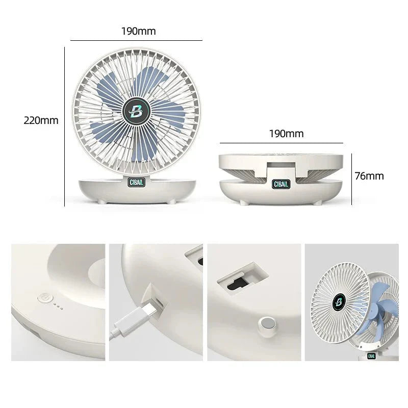 Compact USB-Powered Fan with Adjustable Speed Options